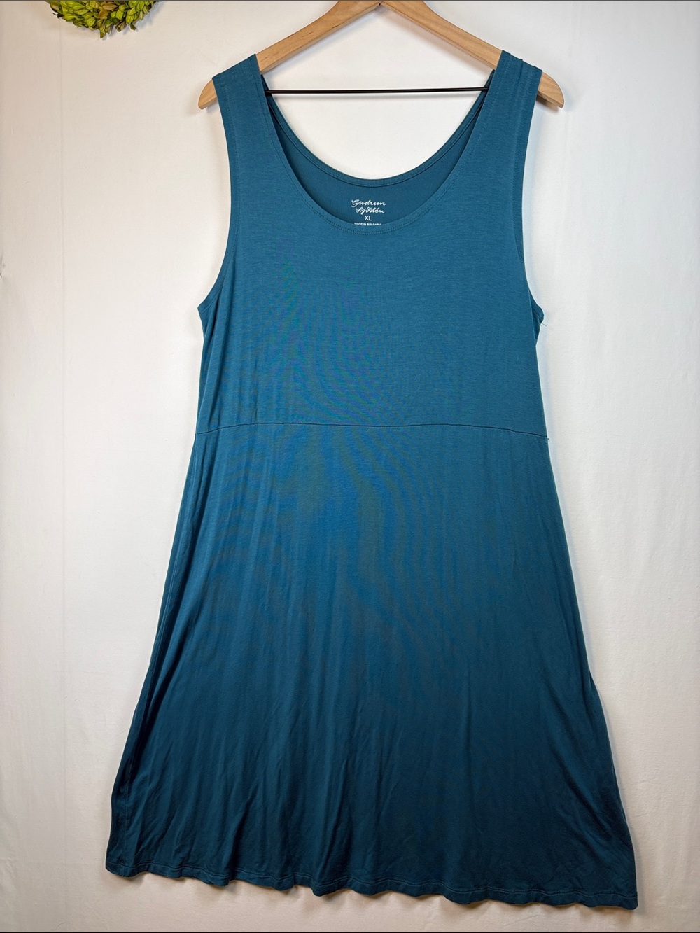 GUDRUN SJODEN Blue Sleeveless Knit Tank Dress size XL